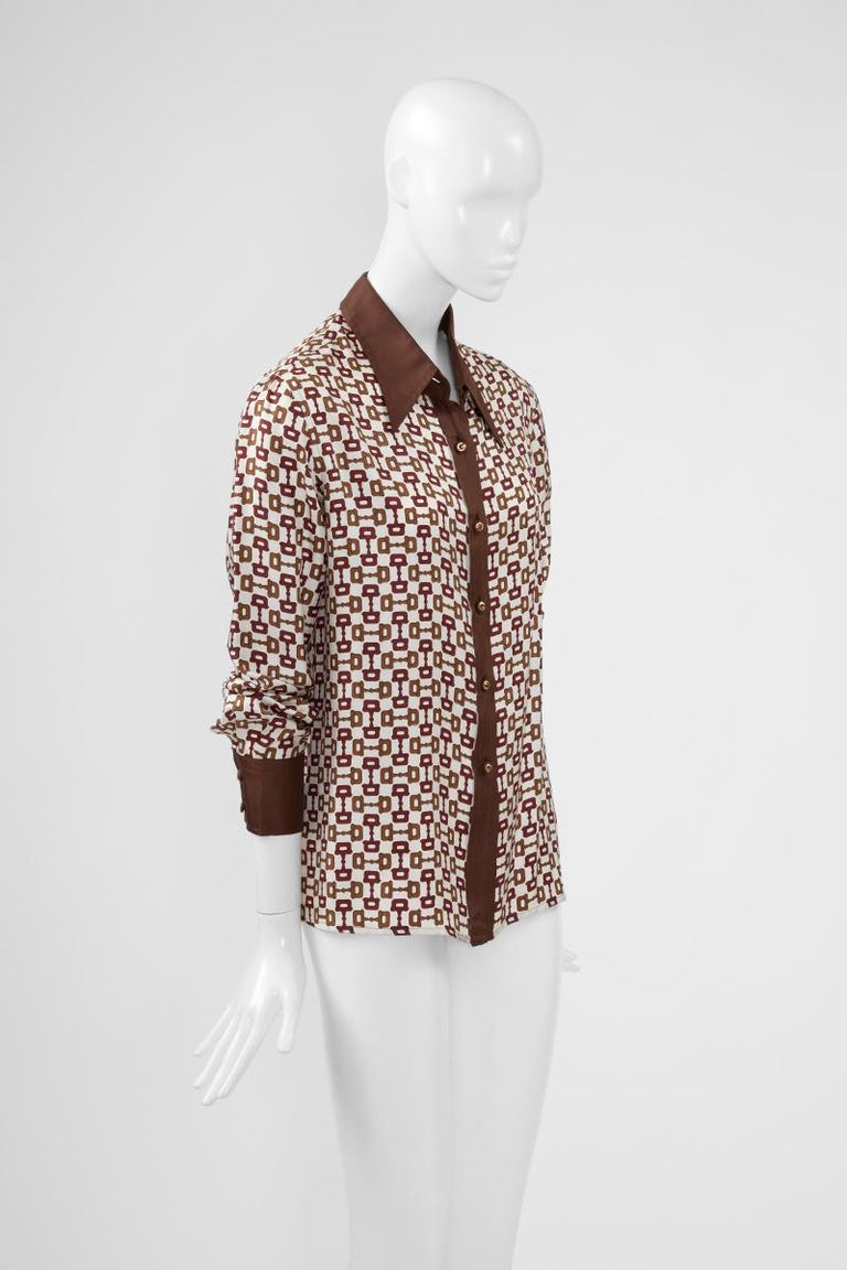 GUCCI 1990s horsebit silk shirt