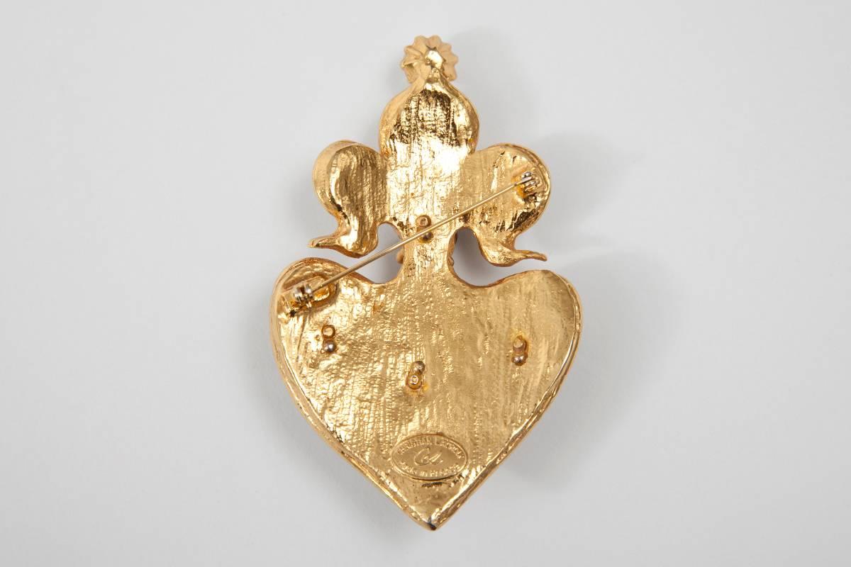 Contemporary Christian Lacroix Heart Brooch