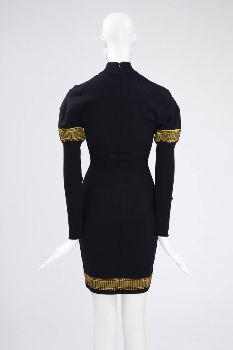 Alaia Knit Wool Fitted Mini Dress 3