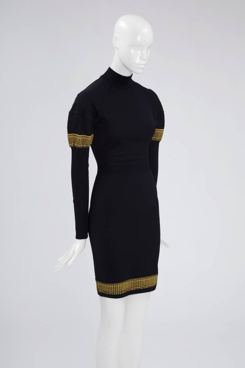 Women's Alaia Knit Wool Fitted Mini Dress