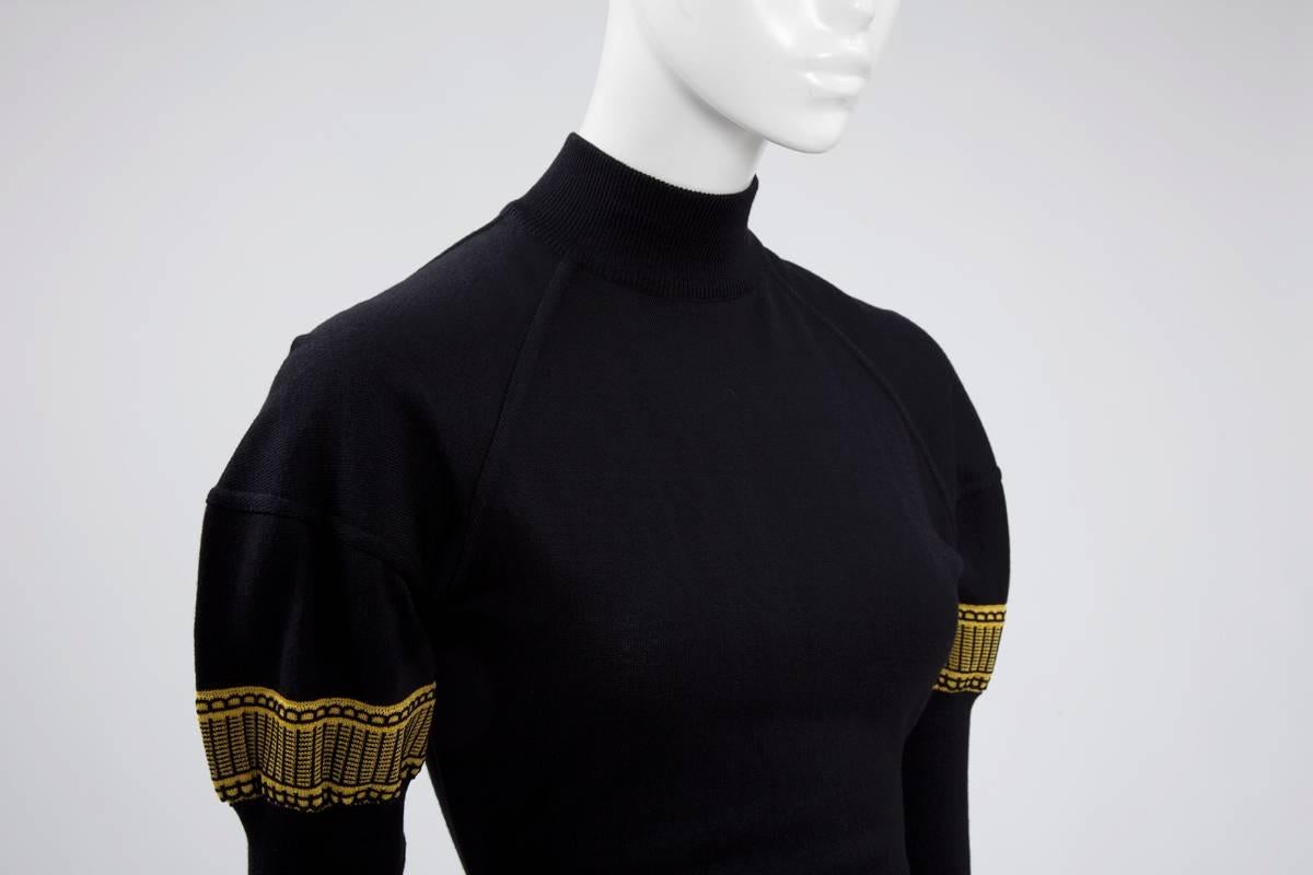 Alaia Knit Wool Fitted Mini Dress 1