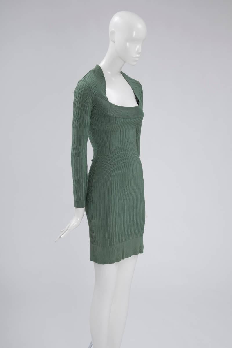 Gray Alaïa Knit Sculptural Dress 