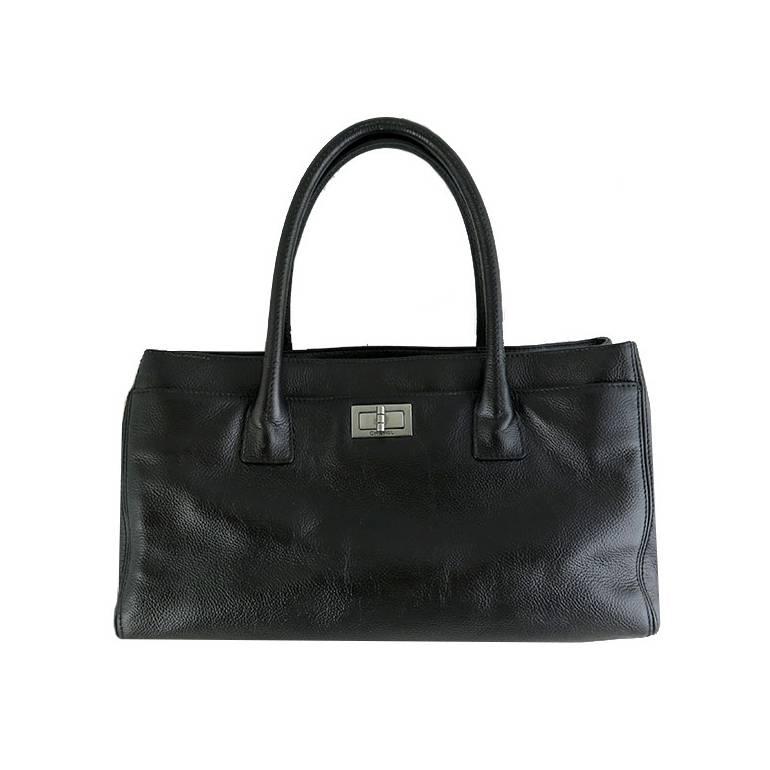 Chanel Jumbo Black Reissue Executive Cerf Tote Shoulder Bag For Sale