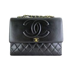 Chanel Maxi Jumbo Black Lambskin 2.55 CC Evening Flap Bag