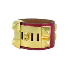 Hermes Cdc Braise Crocodile Alligator Collier De Chien Bracelet 2