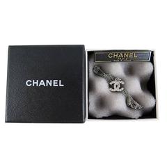 Chanel Swarovski Diamante Silver Classic CC Pendant Chain Necklace