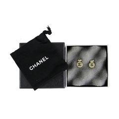 Chanel Gold Medallion CC Earrings Ear Studs