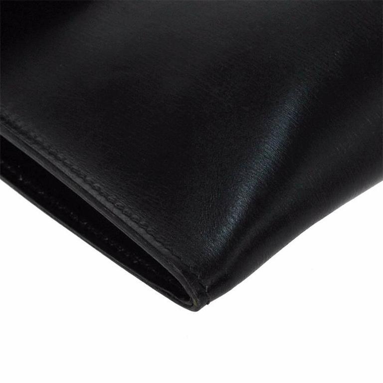 Hermes Pochette Black Box Leather Rio Vintage Clutch Evening Purse For ...