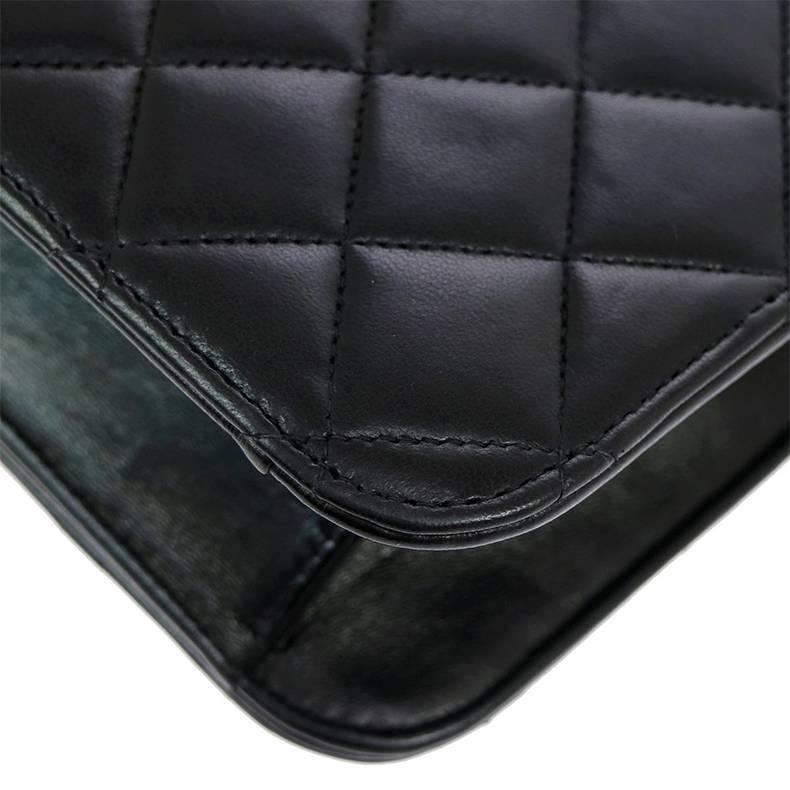 Chanel 3-way Black Lambskin Single Flap Evening Shoulder Bag 4