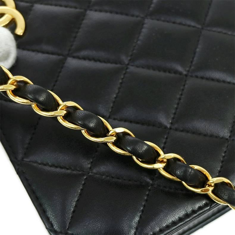 Chanel 3-way Black Lambskin Single Flap Evening Shoulder Bag In Excellent Condition In Singapore, SG
