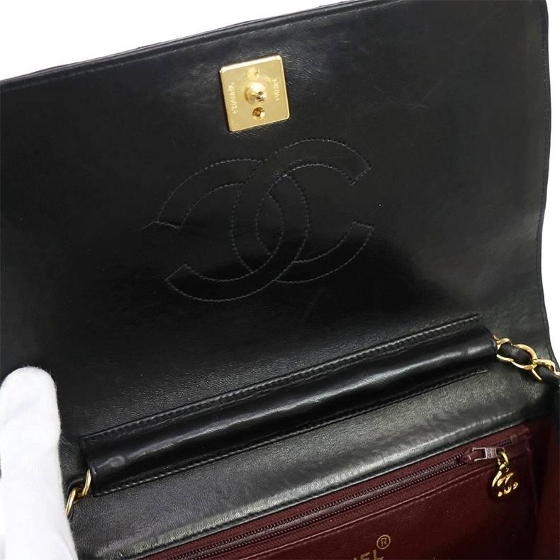 Women's Chanel 3-way Black Lambskin Single Flap Evening Shoulder Bag