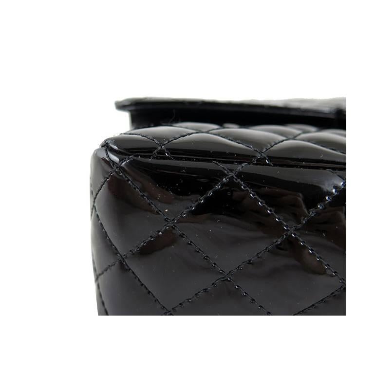 Chanel Ginza 5th Anniversary Black Patent Medium 2.55 Flap For Sale 2