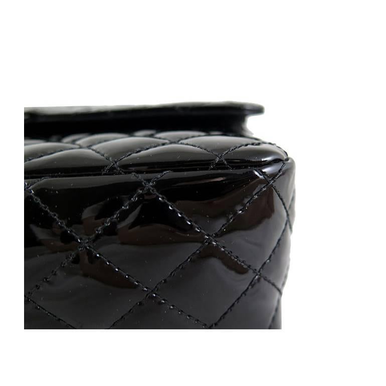 Chanel Ginza 5th Anniversary Black Patent Medium 2.55 Flap For Sale 3