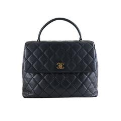 Chanel Kelly Black Caviar Jumbo 2.55 Gold Hardware Evening Bag