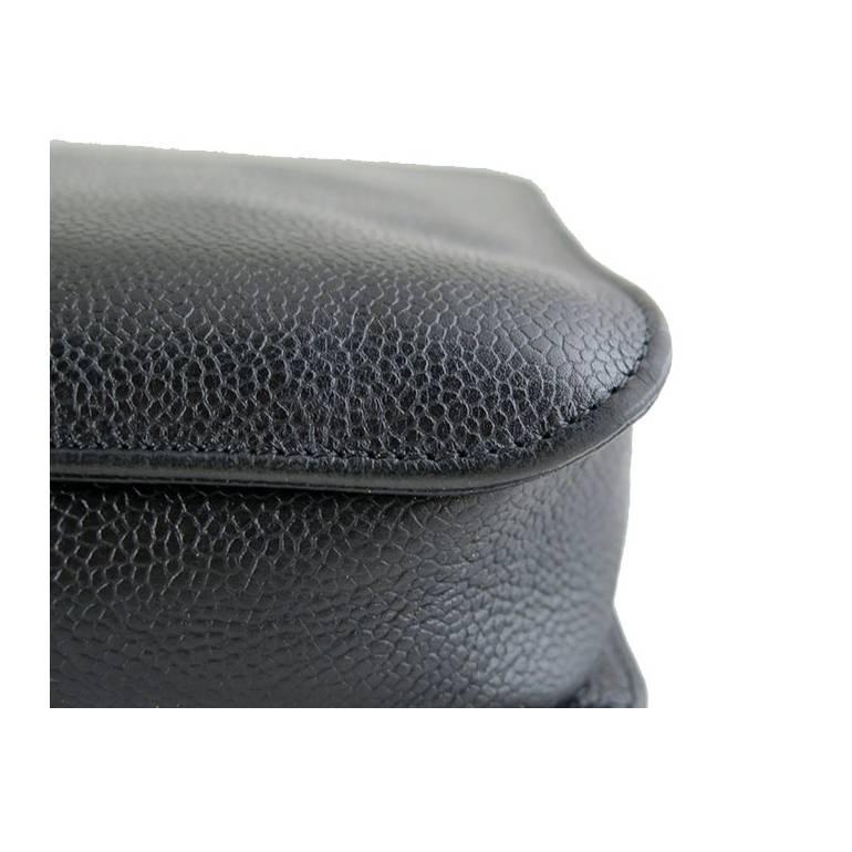 Chanel Black Caviar Jumbo Briefcase Business Document Bag 2