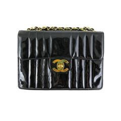 Chanel Jumbo Black 12 inch Patent Mademoiselle 2.55 Classic Bag