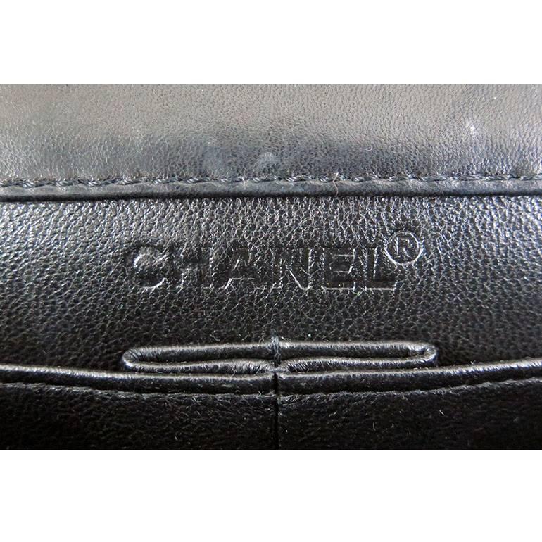 Chanel CC Mirror Black Patent Medium Evening Clutch Bag For Sale 1