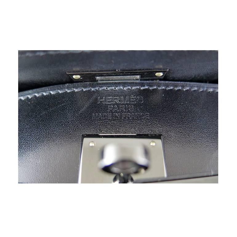 Hermes So Black Kelly 35 Boxcalf Leather Black Hardware - Rare For Sale 1