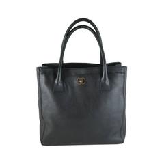 Chanel Black Caviar Leather Executive Cerf Shopper Tote Bag with Pouch