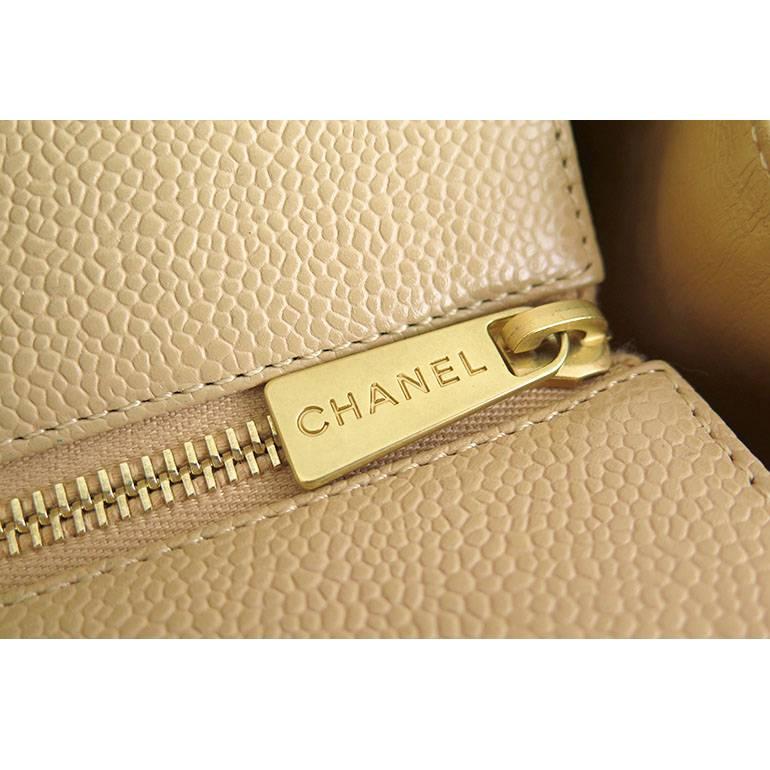 Chanel Gst Jumbo Caviar Beige Grand Shopping Tote Bag In Excellent Condition In Singapore, SG