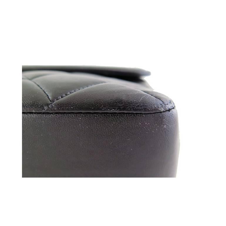 Chanel Maxi Jumbo Black Lambskin 2.55 CC Evening Flap Bag For Sale 4