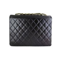Chanel Maxi Jumbo Black Lambskin 2.55 CC Evening Flap Bag