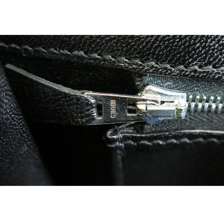 Hermes Birkin 35 Black Porosus Crocodile Alligator Palladium Hardware For Sale 2