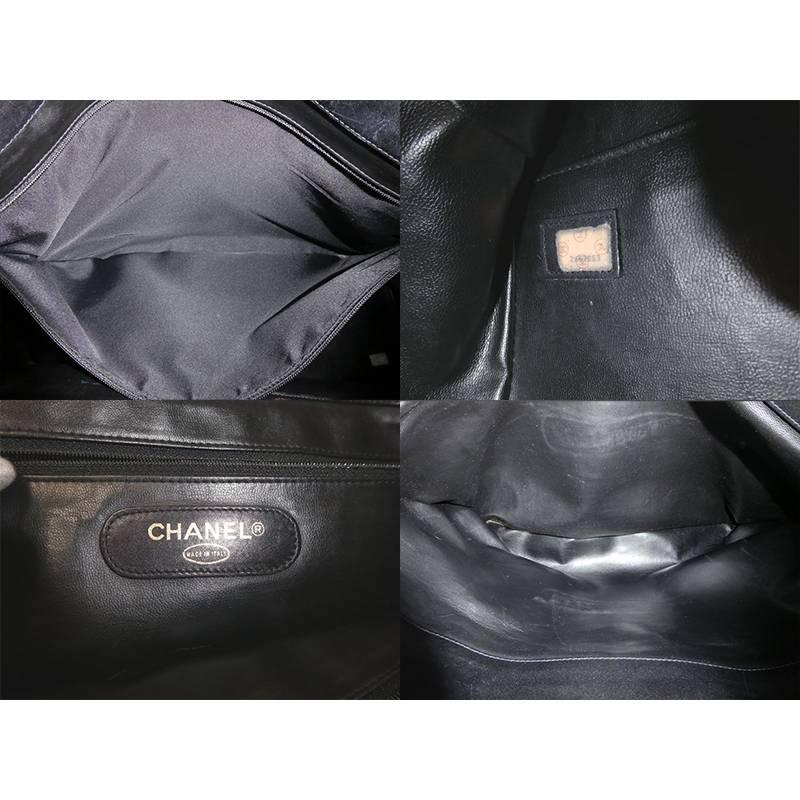 Chanel Black Lambskin Maxi Jumbo XXL Weekender Overnighter Supermodel Tote Bag For Sale 2