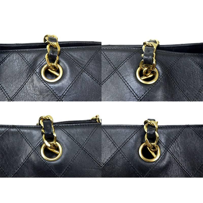 Women's Chanel Black Lambskin Maxi Jumbo XXL Weekender Overnighter Supermodel Tote Bag For Sale
