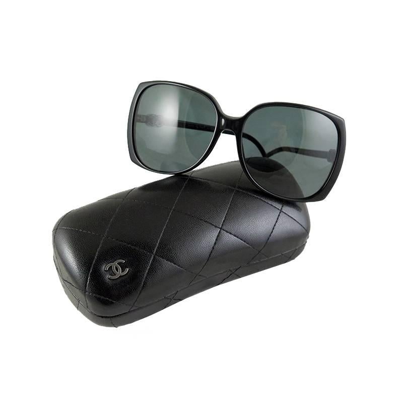 Chanel Black Silver CC Sunglasses Shades