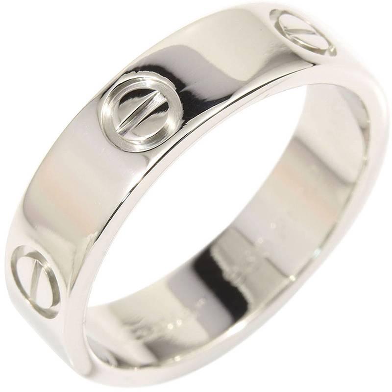 CARTIER 18KWG White Gold Love Ring US8.5 EU58  For Sale