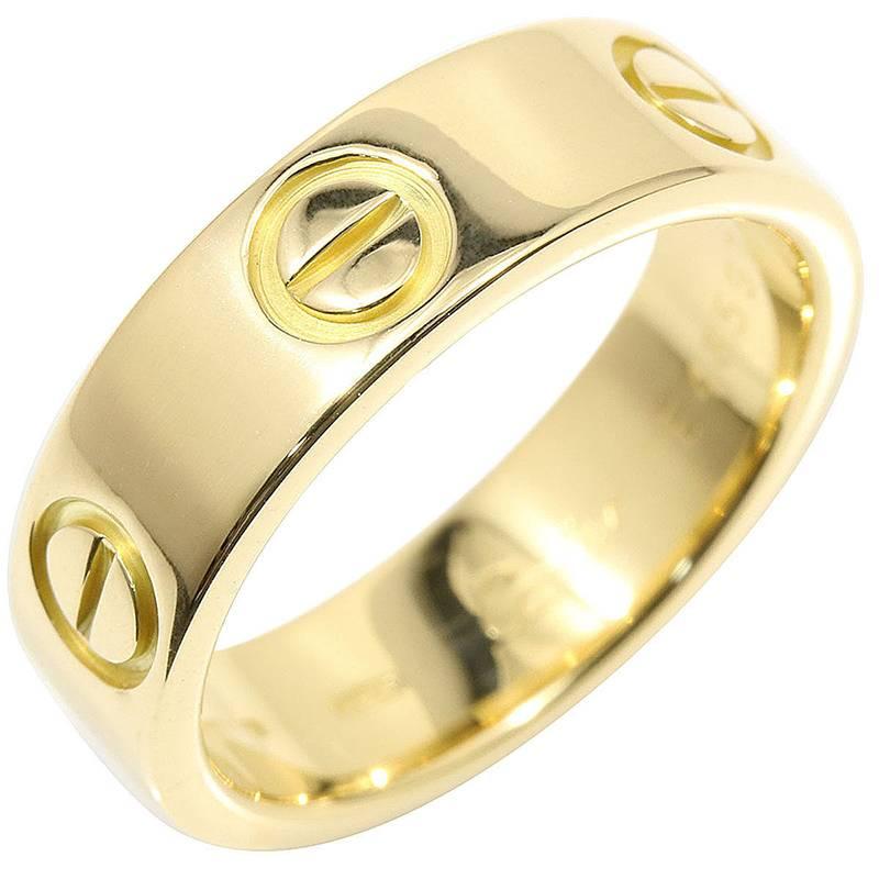 CARTIER 18KYG Yellow Gold Love Ring US5.5 EU51  In Excellent Condition For Sale In Singapore, SG