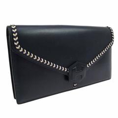 Hermes Vintage Navy Boxcalf Leather Evening Clutch Purse