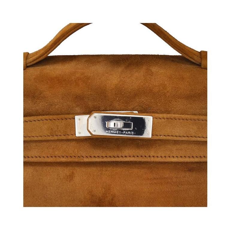 Hermes Kelly Teddy Pochette Veau Doblis Suede and Mouton Shearling