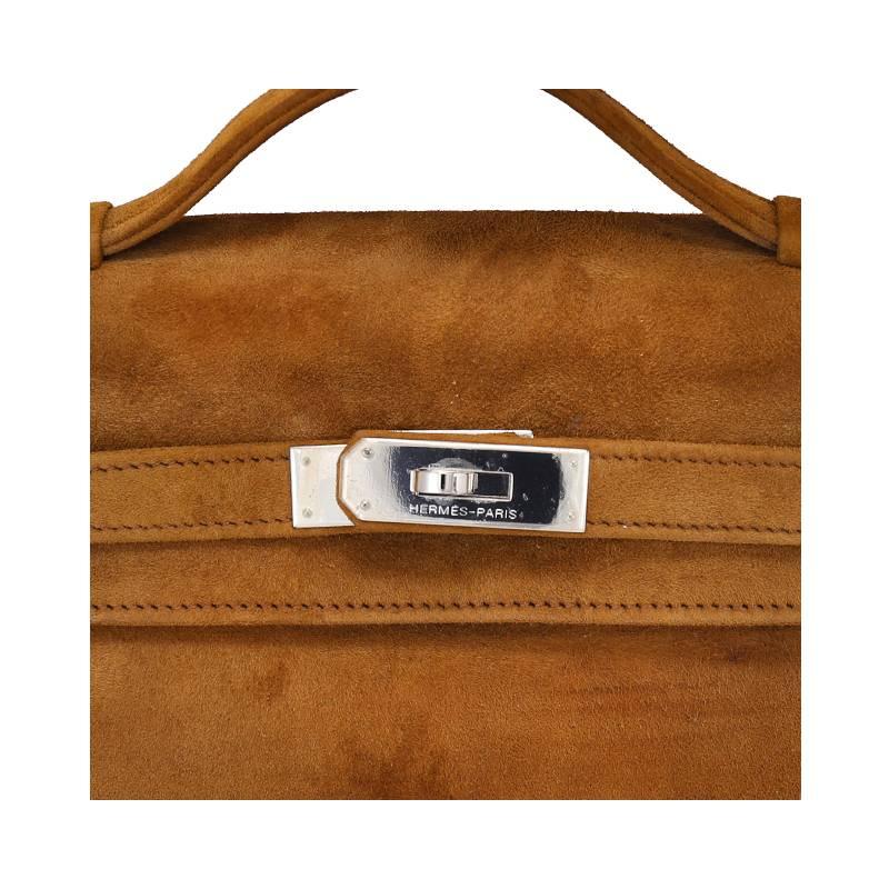 Hermès Kelly Teddy Pochette Veau Doblis Wildleder & Mouton Shearling Manschette SELTEN im Angebot 1