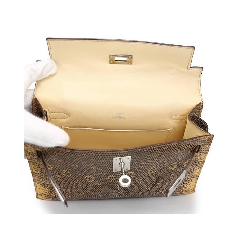 Hermes Kelly Pochette Bag Ombre Lizard Clutch • MIGHTYCHIC • 