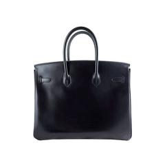 Hermes So Black Birkin 35cm Boxcalf Leather Black Hardware - RARE