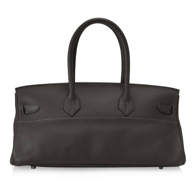 Black Hermes Togo Shoulder Birkin JPG 42cm For Sale