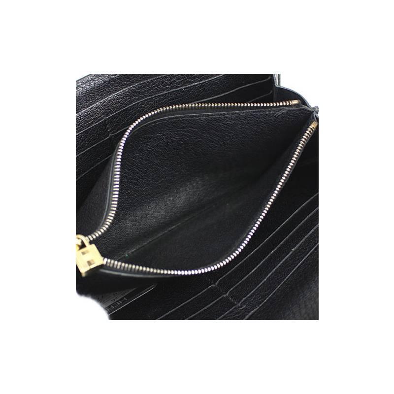 Hermes Kelly Wallet Black Chevre Mysore Leather Clutch For Sale 1