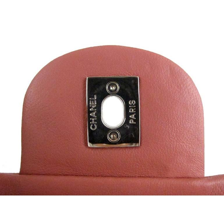 Women's Chanel Pink Lambskin Bicolor East West E/W 10inch Medium 2.55 Bijoux Chain Flap For Sale