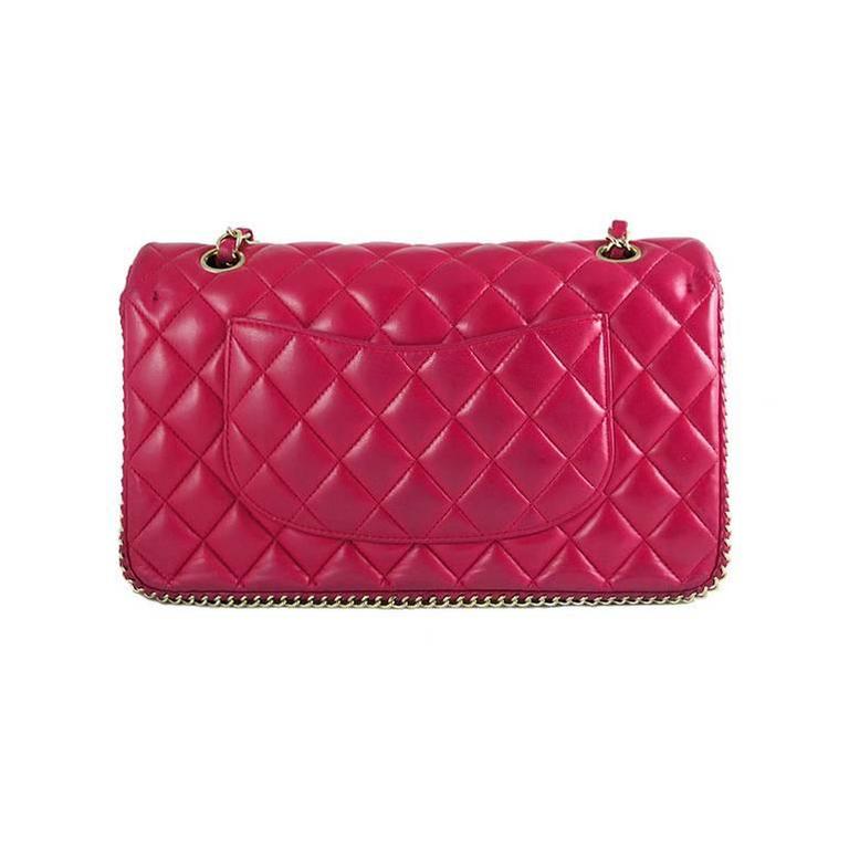 Chanel Red Lambskin Medium 2.55 Double Flap Charms Limited Edition ...