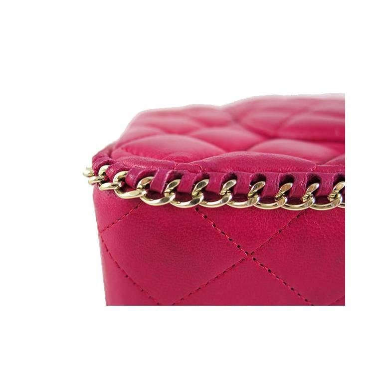 Chanel Red Lambskin Medium 2.55 Double Flap Charms Limited Edition - Rare For Sale 4