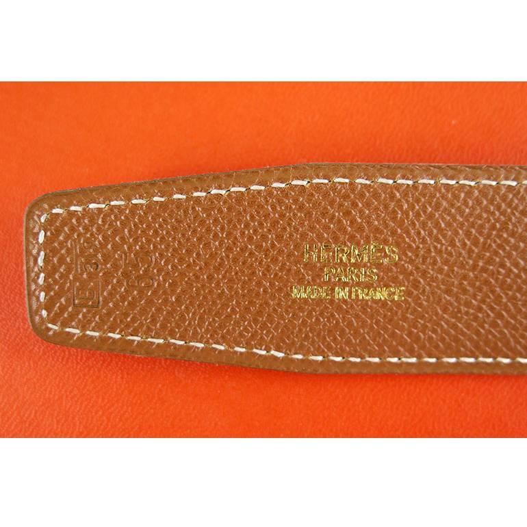 Women's or Men's Hermes Reversible Constance Black Boxcalf Brown 65 H Belt For Sale