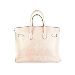 Hermes Birkin 35 Orange Dalmatian Buffalo Leather Palladium Hardware - Rare