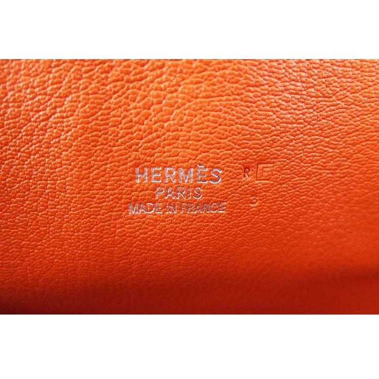 White Hermes Birkin 35 Orange Dalmatian Buffalo Leather Palladium Hardware - Rare For Sale