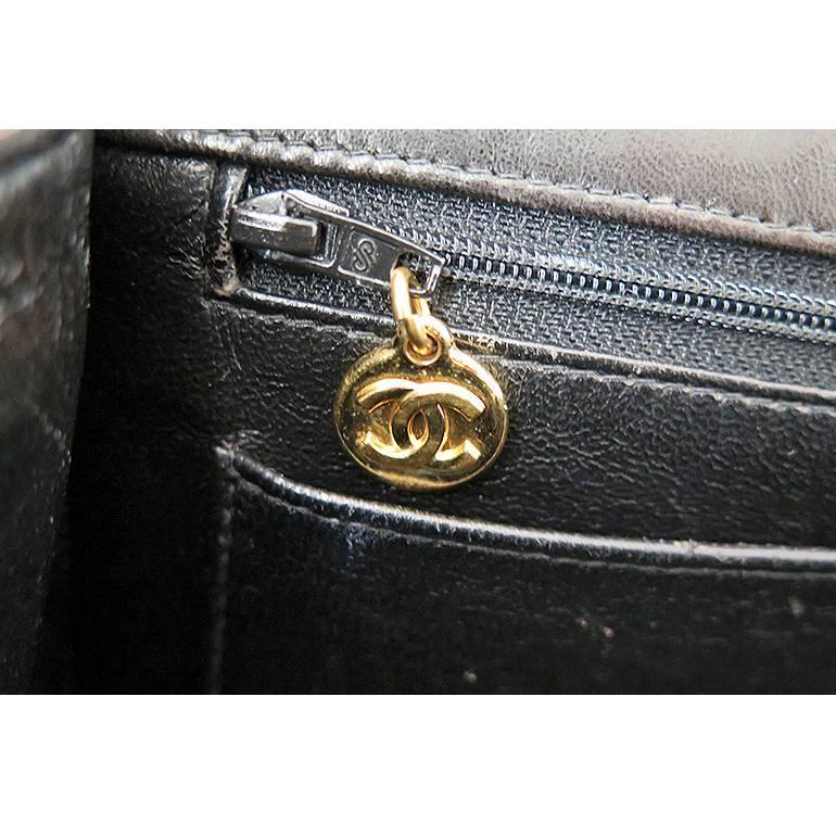 Chanel Jumbo 12inch Black Lambskin Classic 2.55 Flap Bag For Sale 1