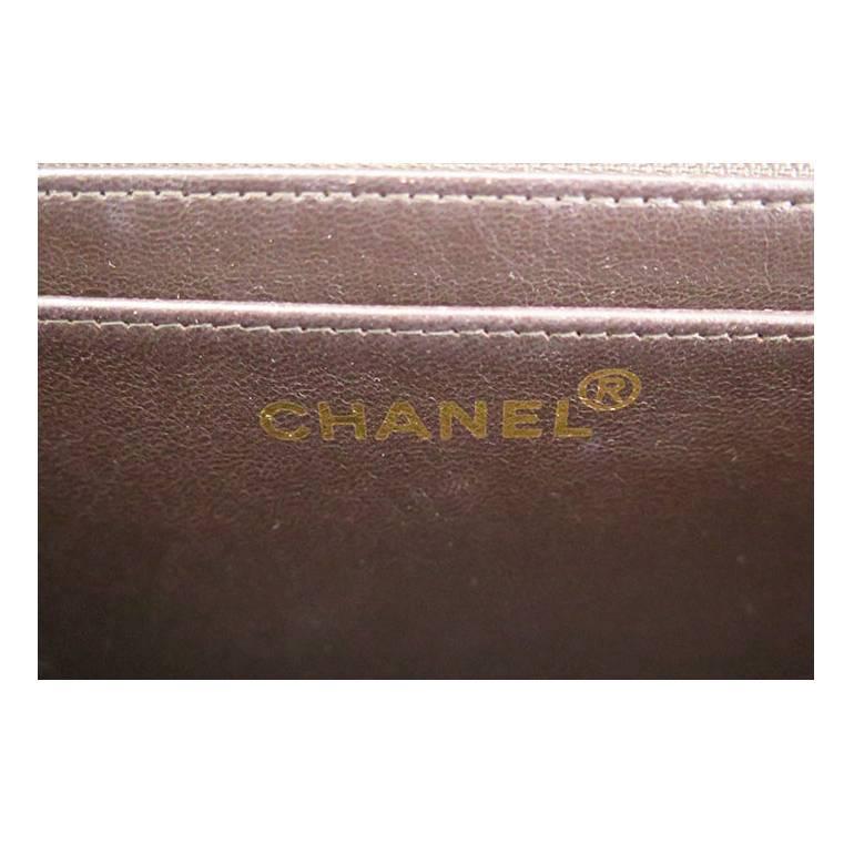 Women's Chanel Brown Medium Lambskin 2.55 CC Evening Flap Bag For Sale