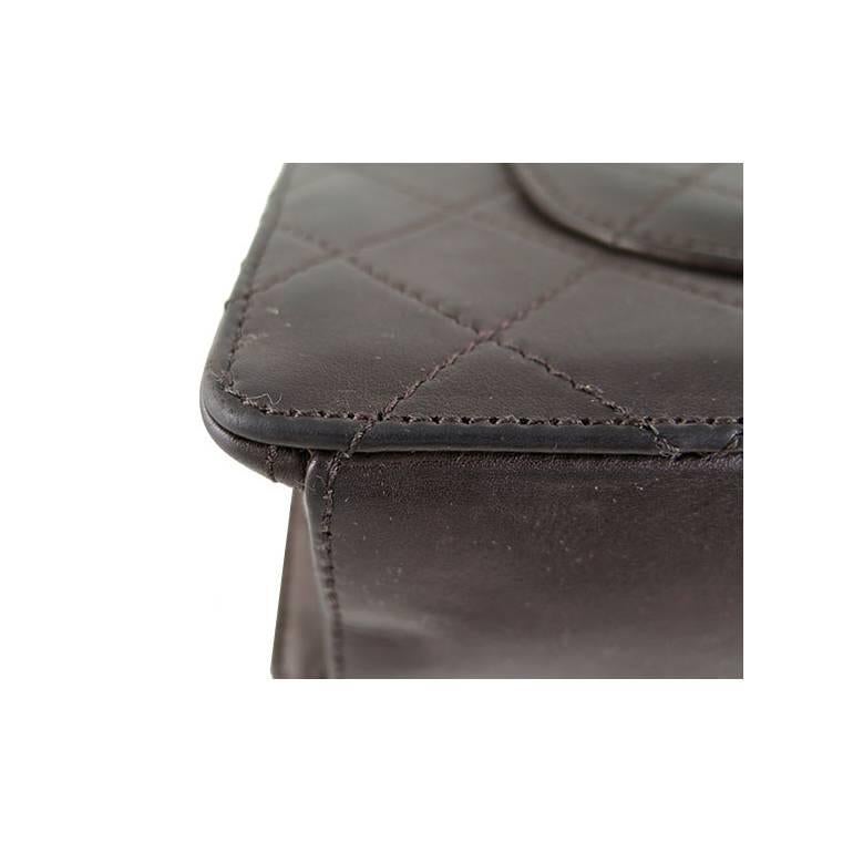 Chanel Brown Medium Lambskin 2.55 CC Evening Flap Bag For Sale 2