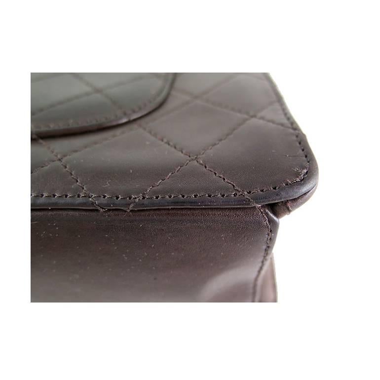 Chanel Brown Medium Lambskin 2.55 CC Evening Flap Bag For Sale 3