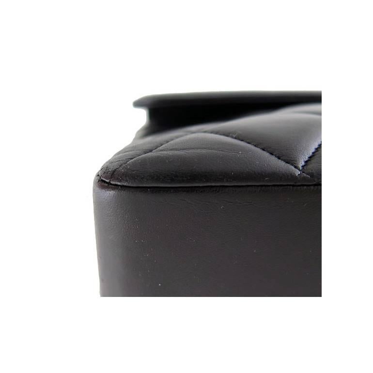 Chanel Maxi Jumbo Black Lambskin 2.55 CC Evening Flap Bag For Sale 3